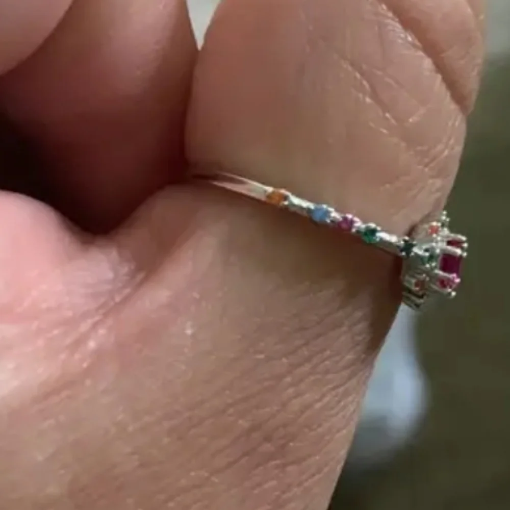 Sterling Silver Multicolor Gemstone Ring